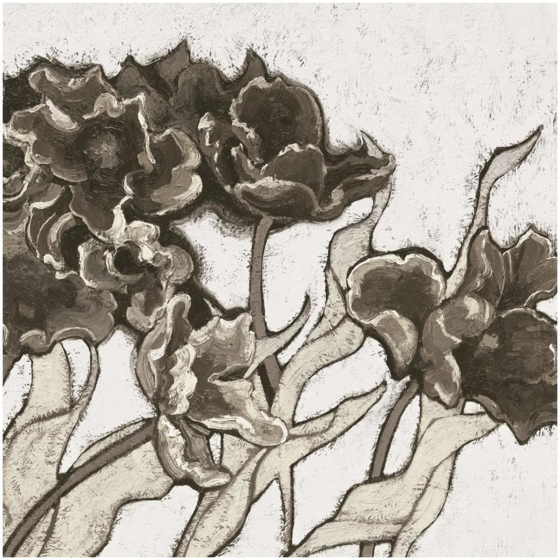 Ruffled Tulips Neutral -Paper Art-32&quotx32"
