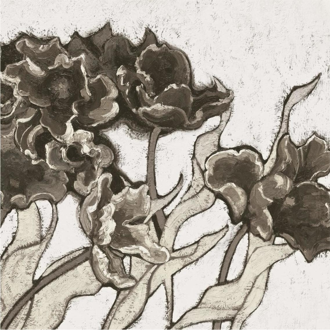 Ruffled Tulips Neutral -Paper Art-38&quotx38"