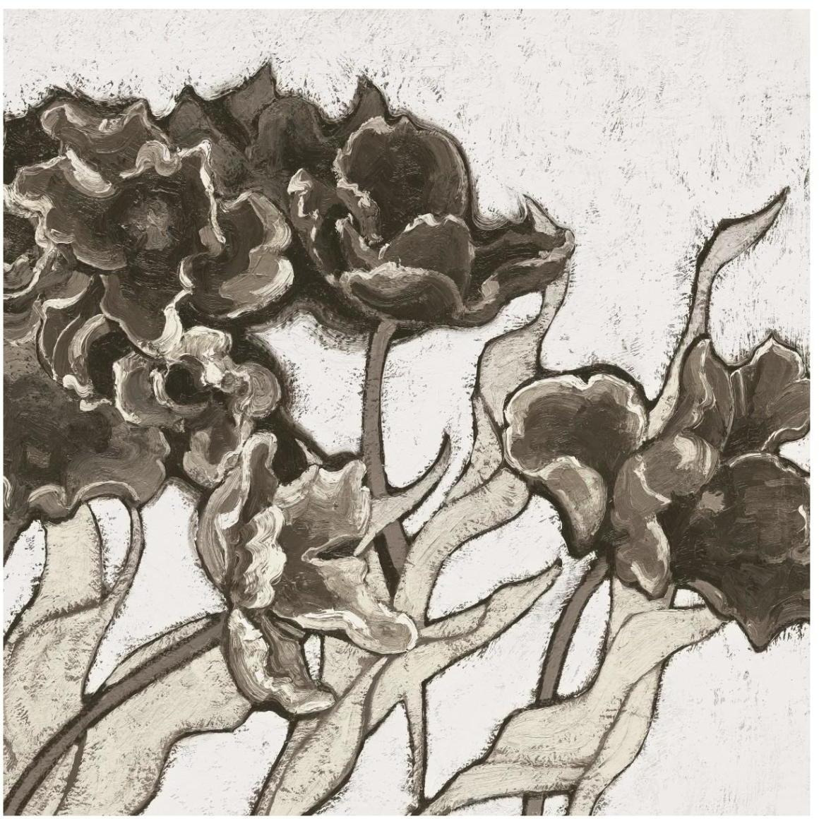 Ruffled Tulips Neutral -Paper Art-42&quotx42"