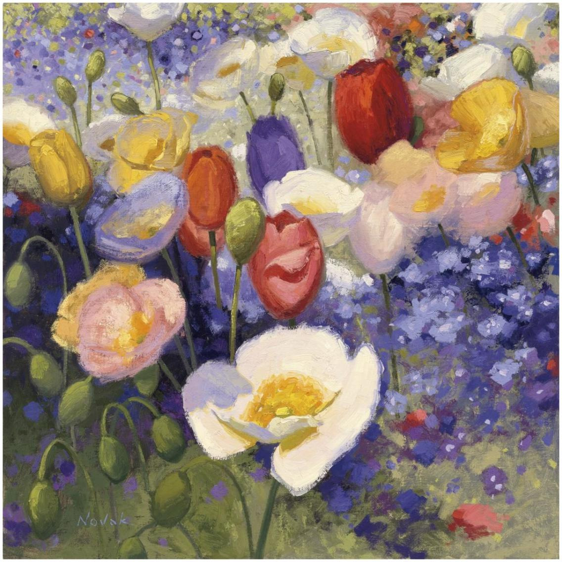 Tulips and Poppy Party -Paper Art-32&quotx32"