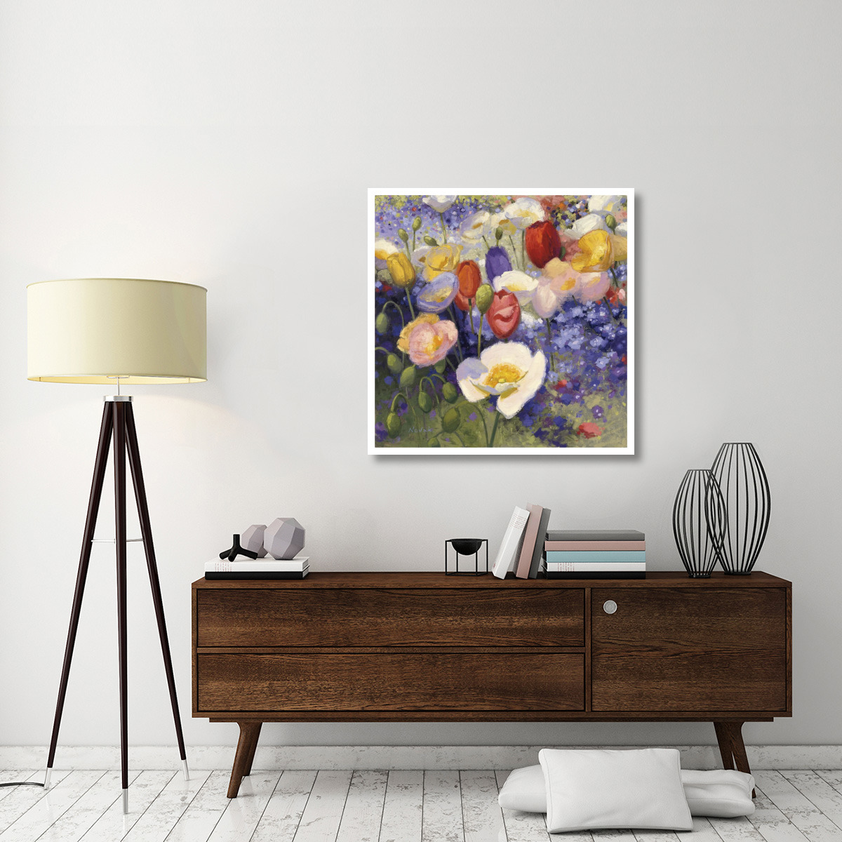 Tulips and Poppy Party -Paper Art-38&quotx38"