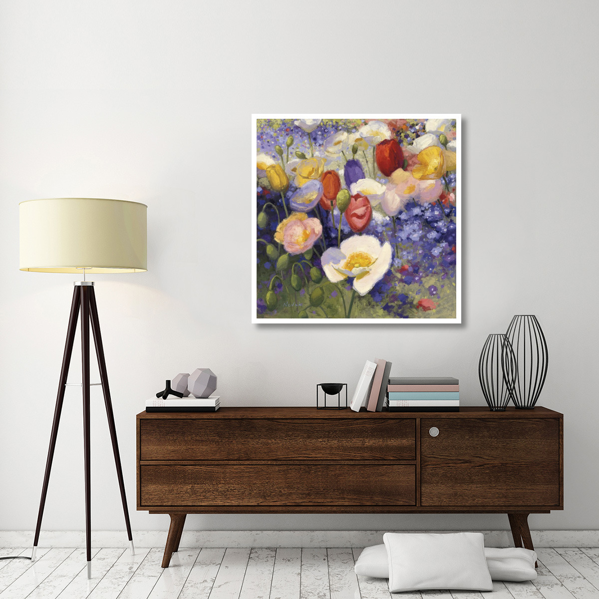 Tulips and Poppy Party -Paper Art-42&quotx42"