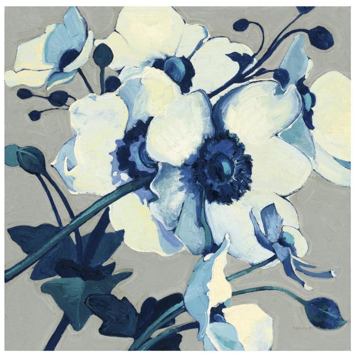 Anemones Japonaises II -Paper Art-26&quotx26"