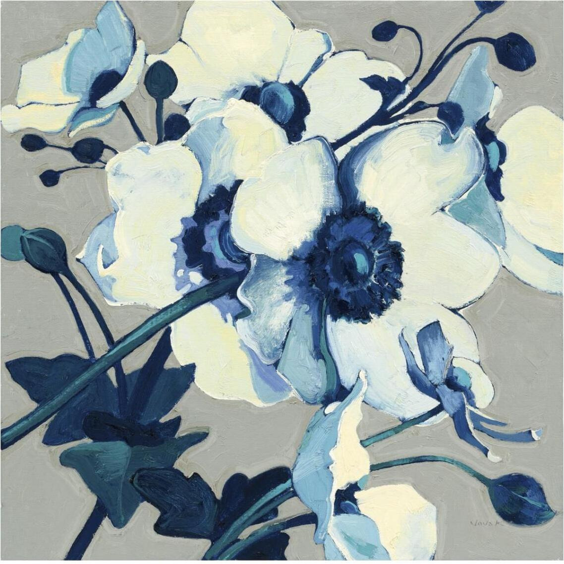 Anemones Japonaises II -Paper Art-38&quotx38"