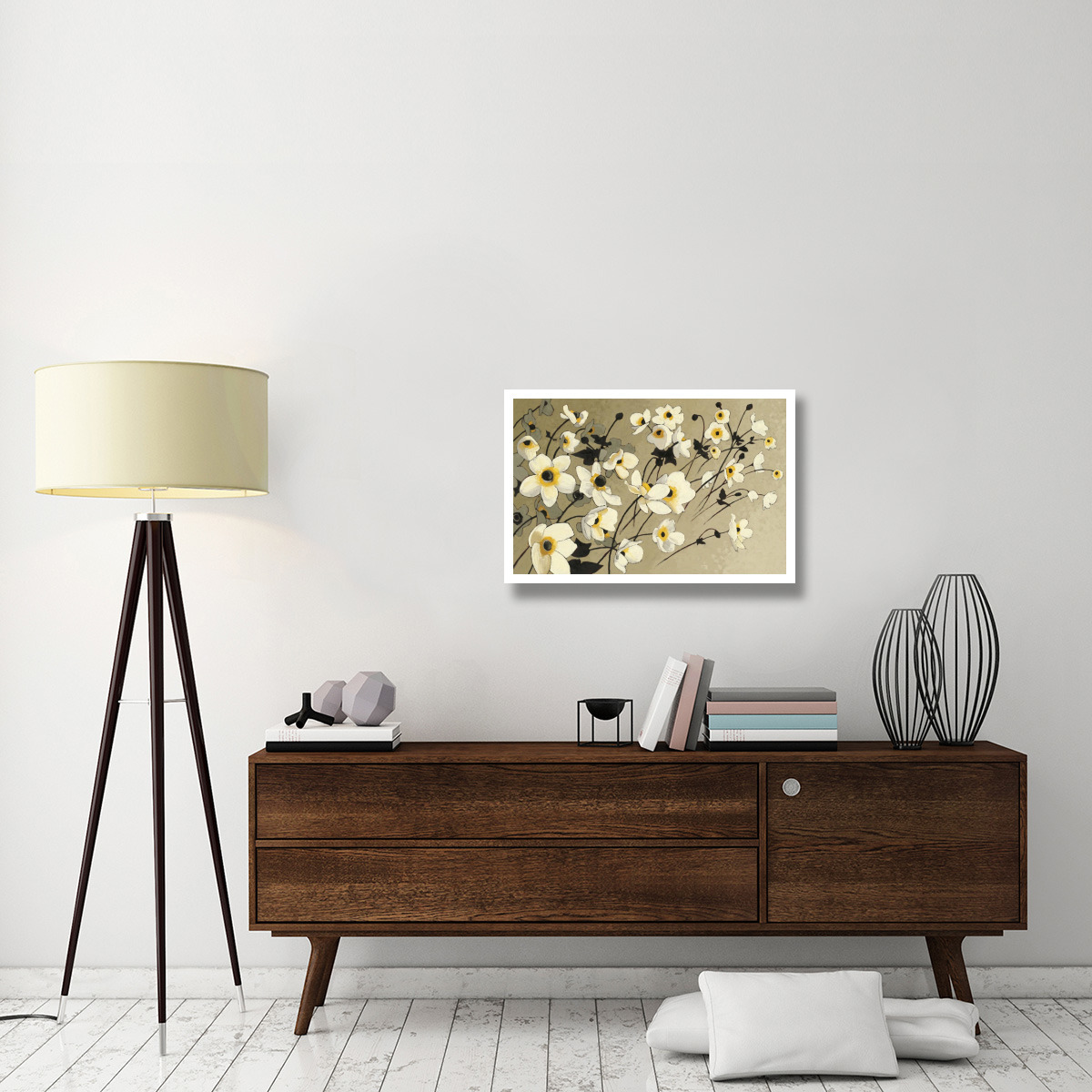 Anemones Japonaises Blancs -Paper Art-32&quotx22"
