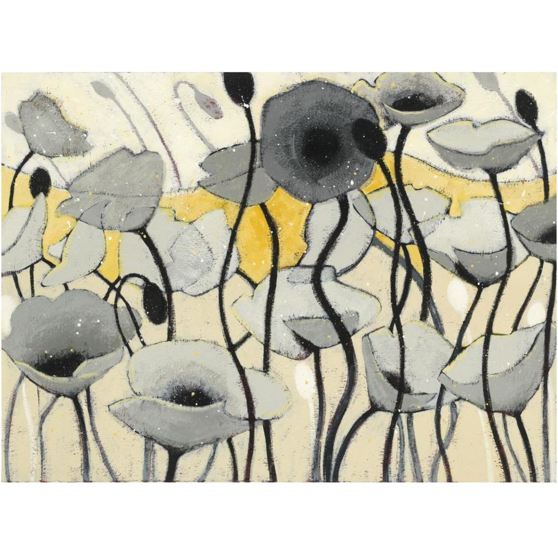 Snow Day Gray Flower -Paper Art-18&quotx14"