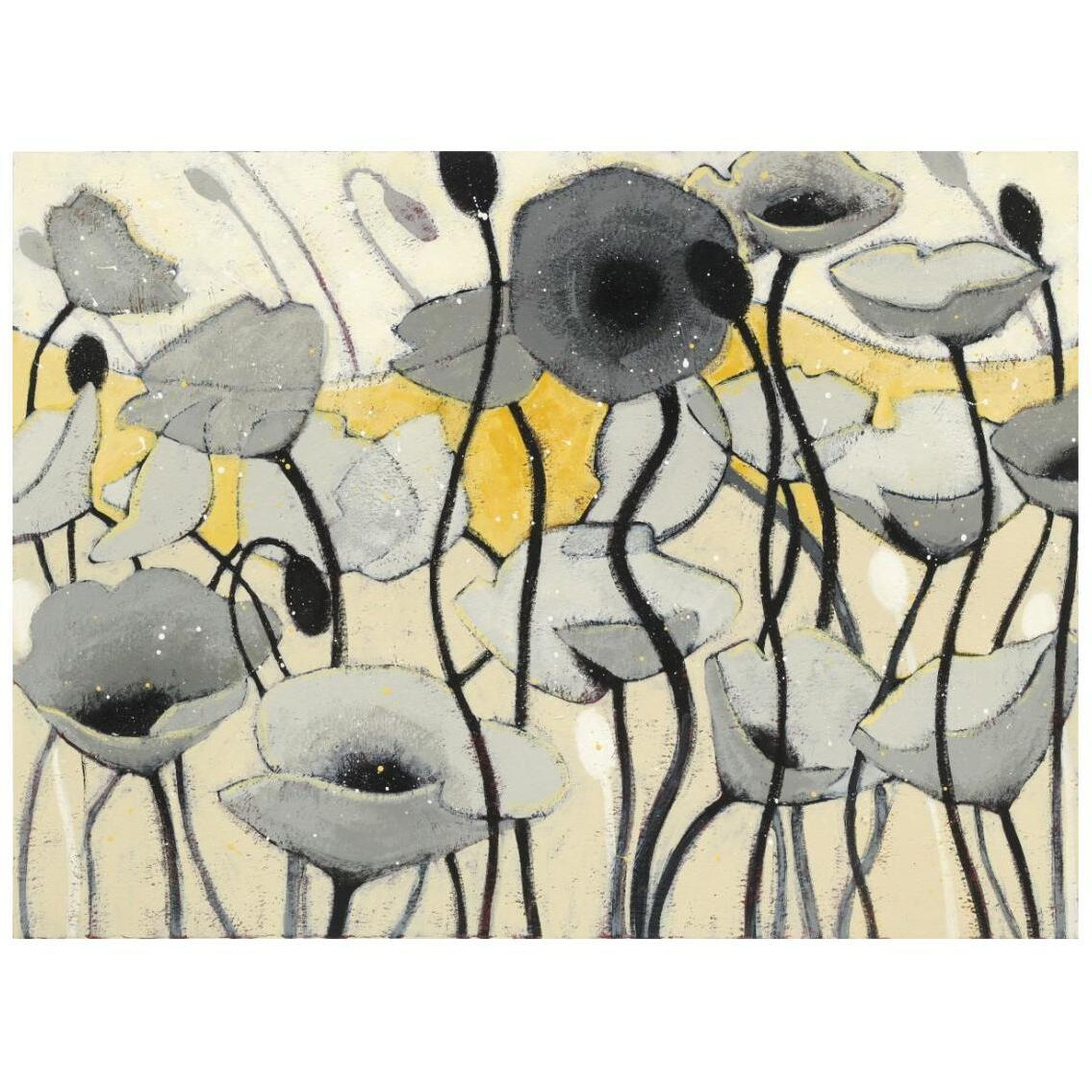 Snow Day Gray Flower -Paper Art-26&quotx20"