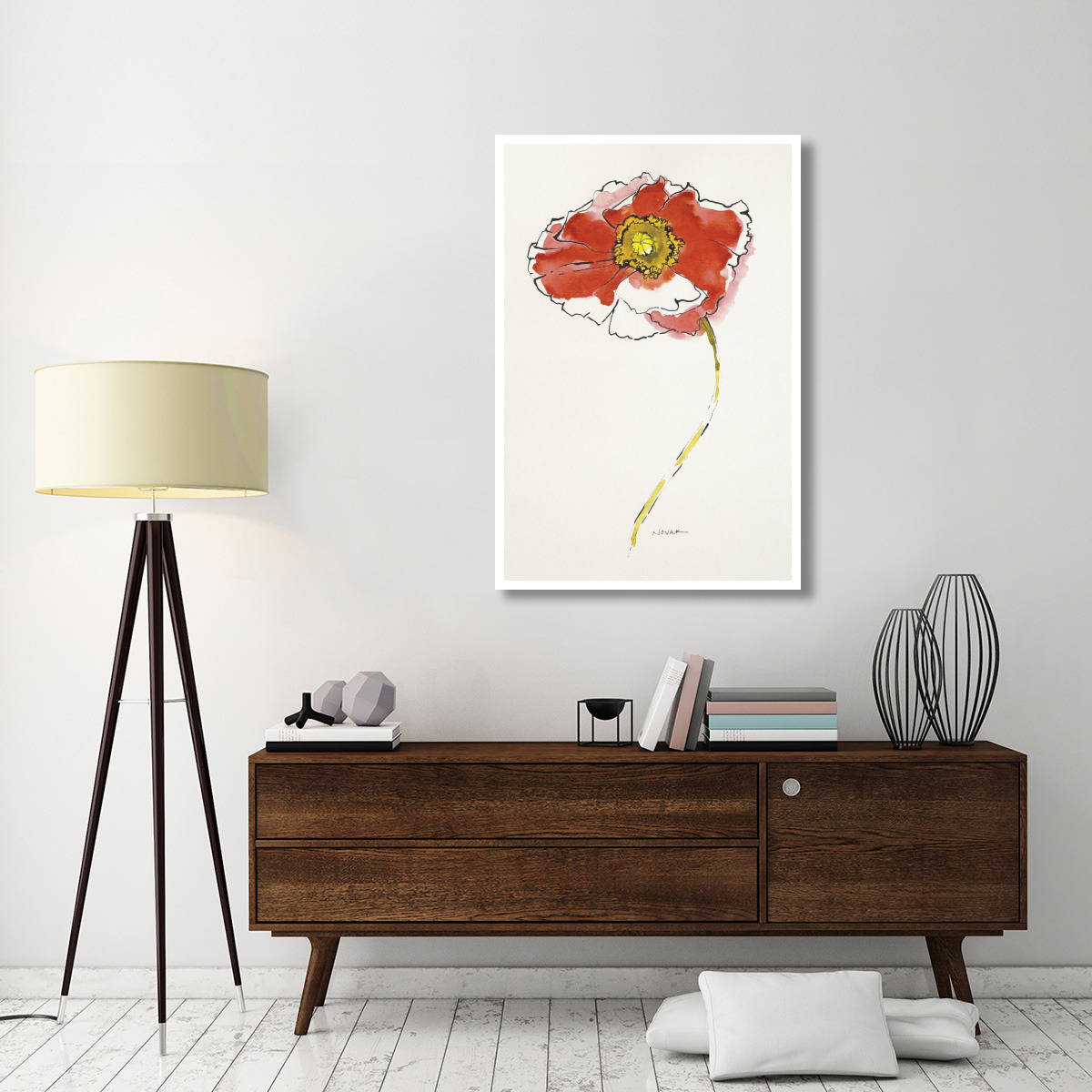 Red Icelands I -Paper Art-34&quotx50"