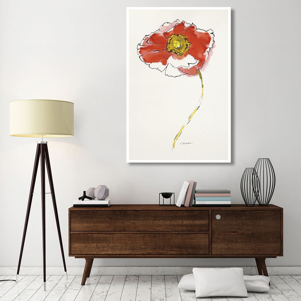 Red Icelands I -Paper Art-42&quotx62"