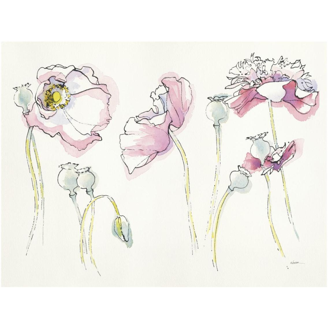 Pink Somniferums -Paper Art-34&quotx26"