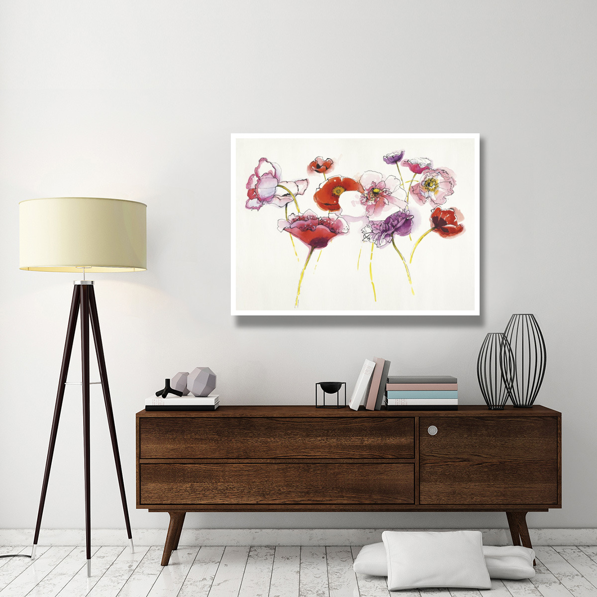 Pink and Red Somniferums -Paper Art-50&quotx38"
