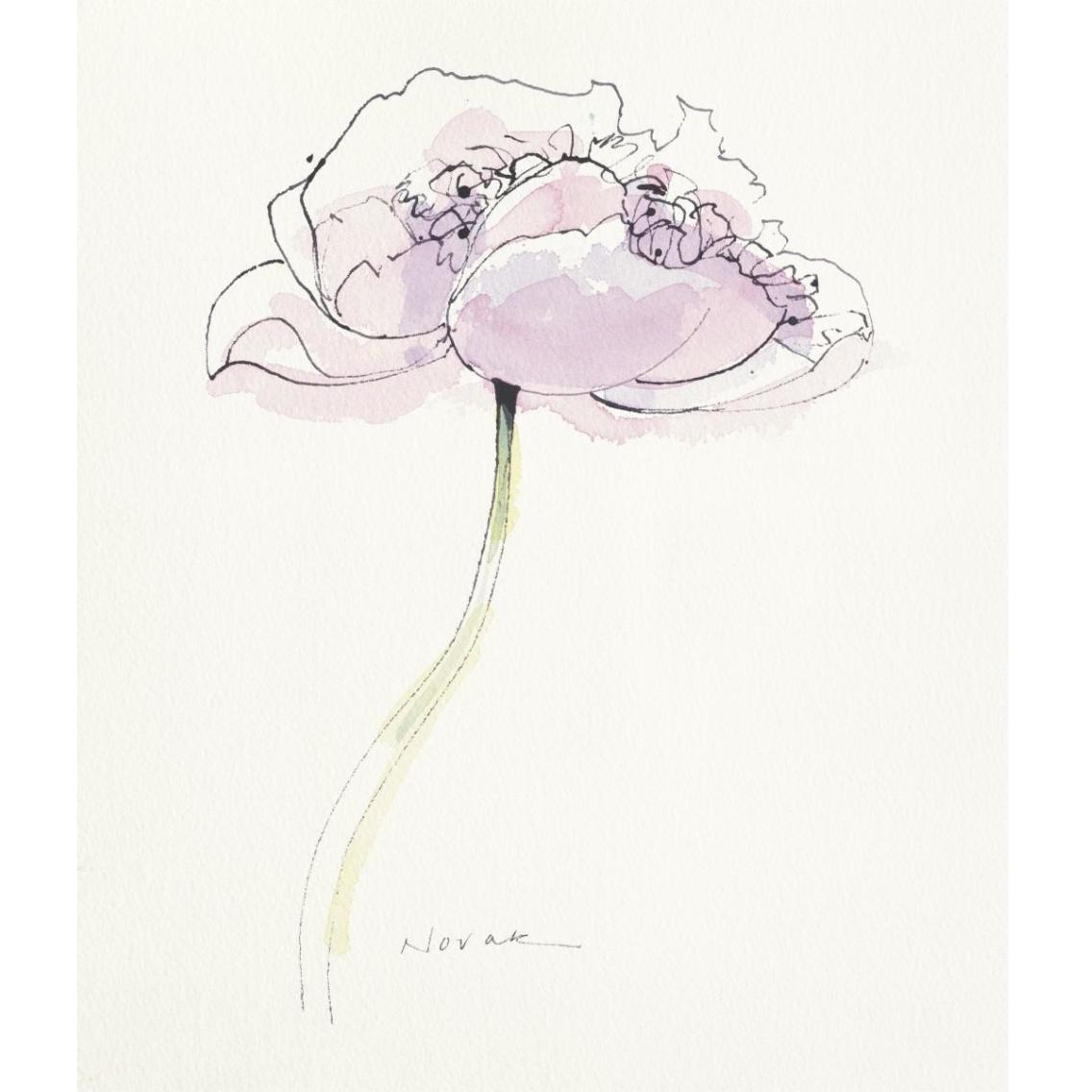 Single Pink Somniferum II -Paper Art-32.6&quotx38"