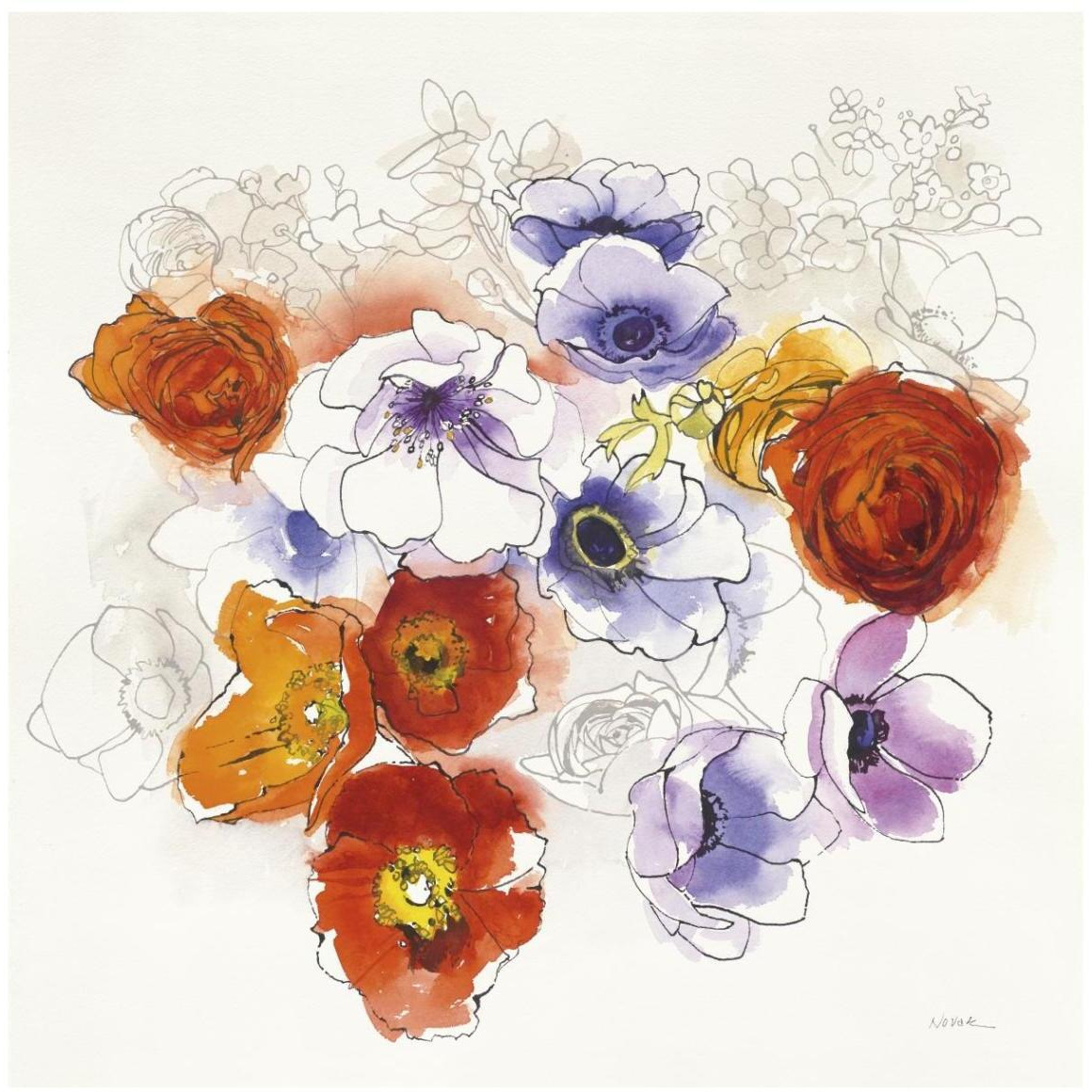 Spring Fleurs -Paper Art-42&quotx42"