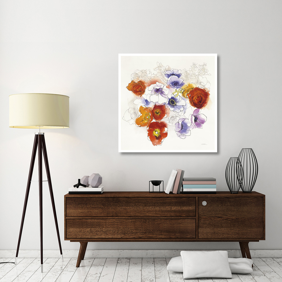 Spring Fleurs -Paper Art-42&quotx42"