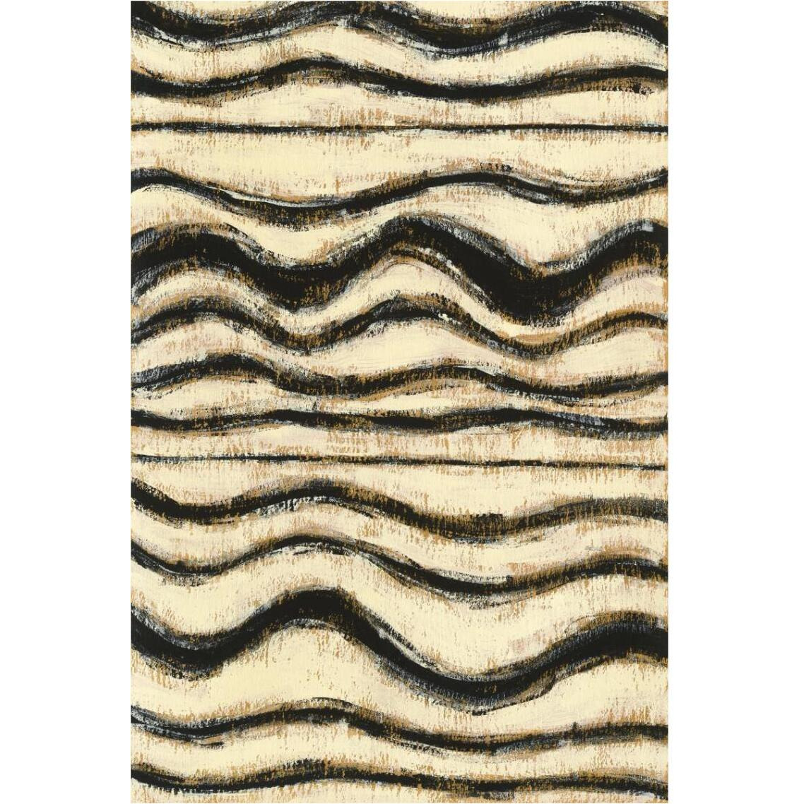 Black and Gold Geometric I -Paper Art-26&quotx38"