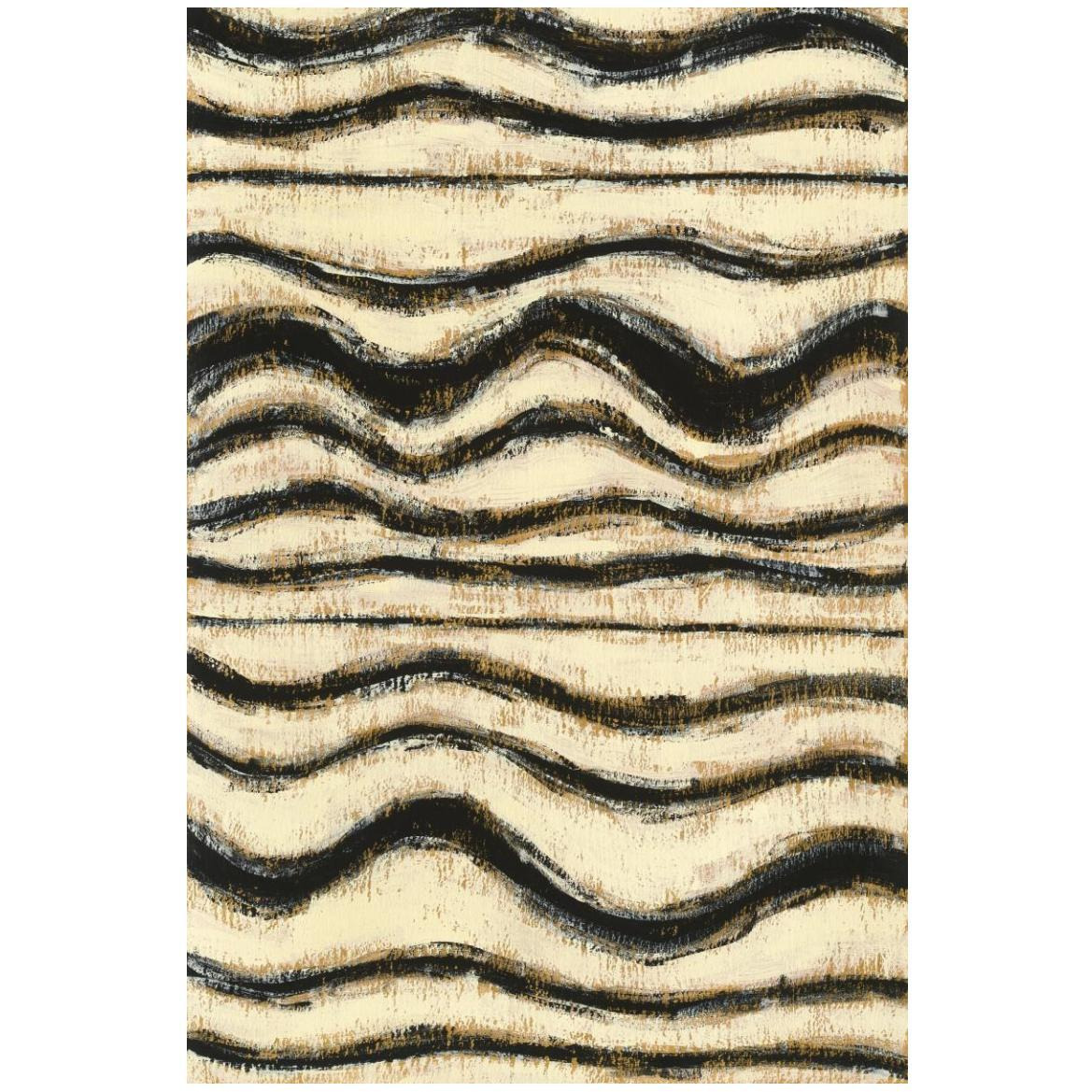 Black and Gold Geometric I -Paper Art-34&quotx50"