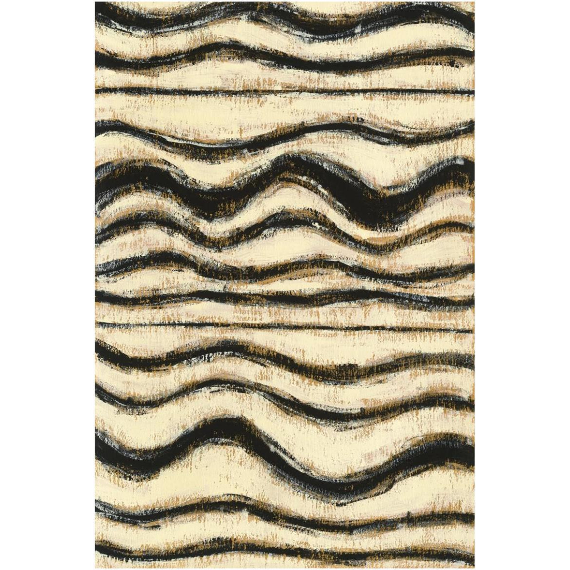 Black and Gold Geometric I -Paper Art-42&quotx62"