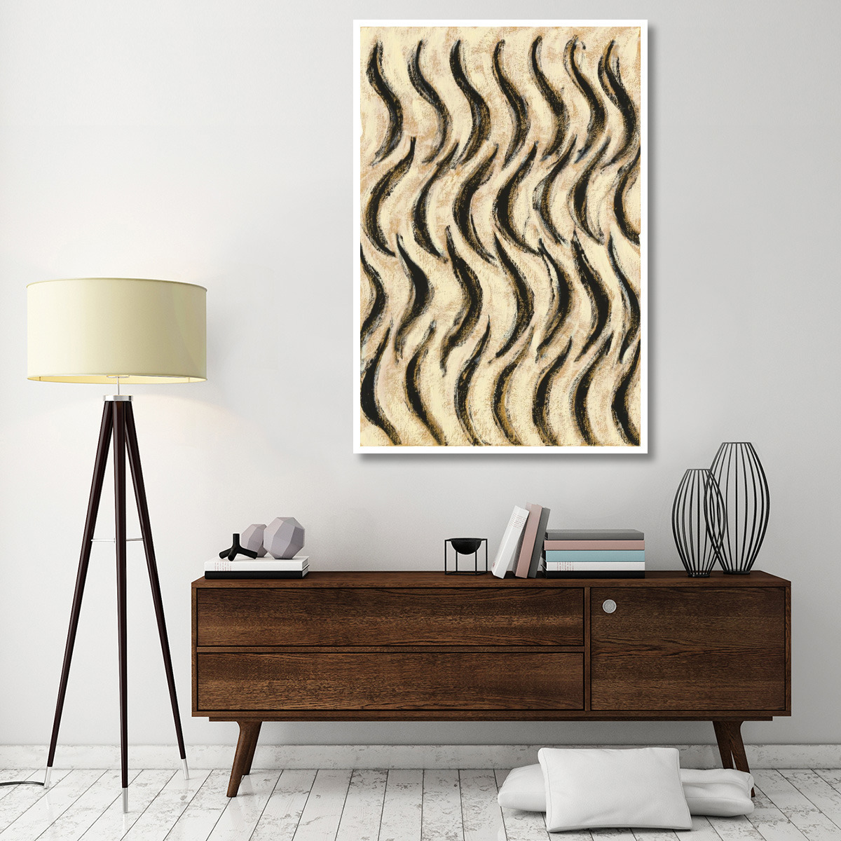 Back and Gold Geometric II -Paper Art-42&quotx62"