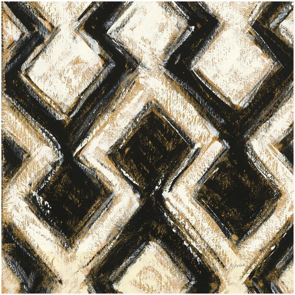 Black and Gold Geometric III Crop -Paper Art-32&quotx32"