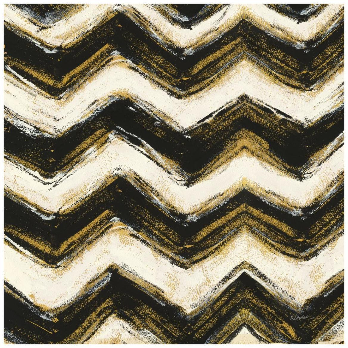 Black and Gold Geometric IV Crop -Paper Art-42&quotx42"