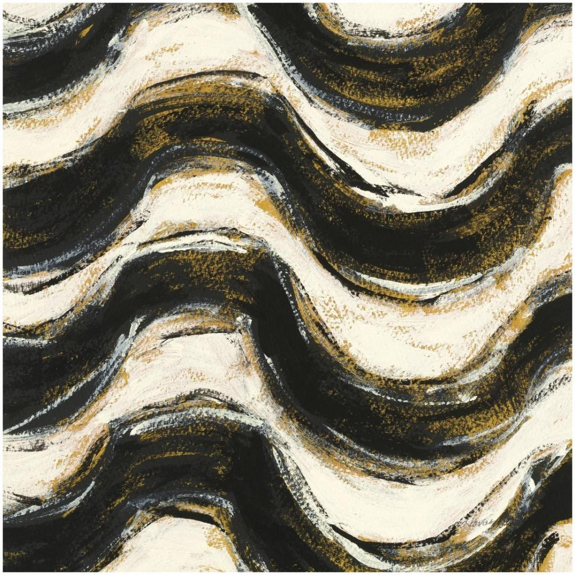 Black and Gold Geometric V Crop -Paper Art-32&quotx32"