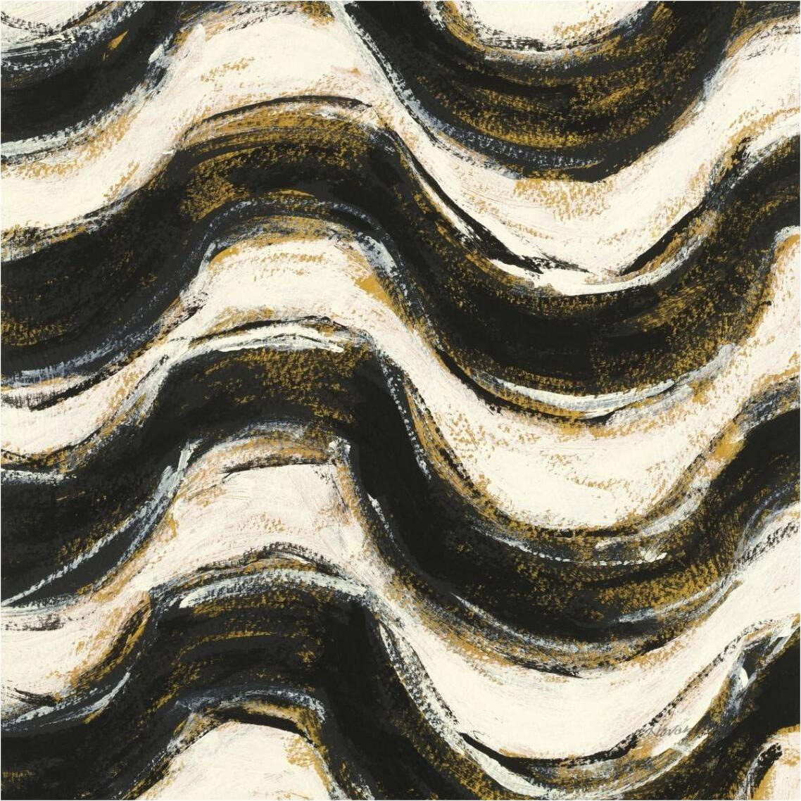 Black and Gold Geometric V Crop -Paper Art-38&quotx38"