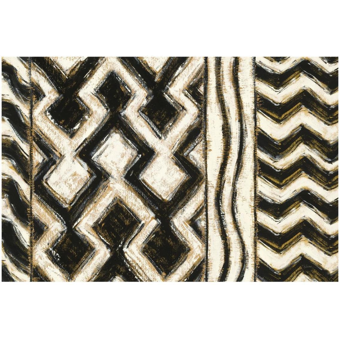 Black and Gold Geometric VII Crop -Paper Art-32&quotx22"