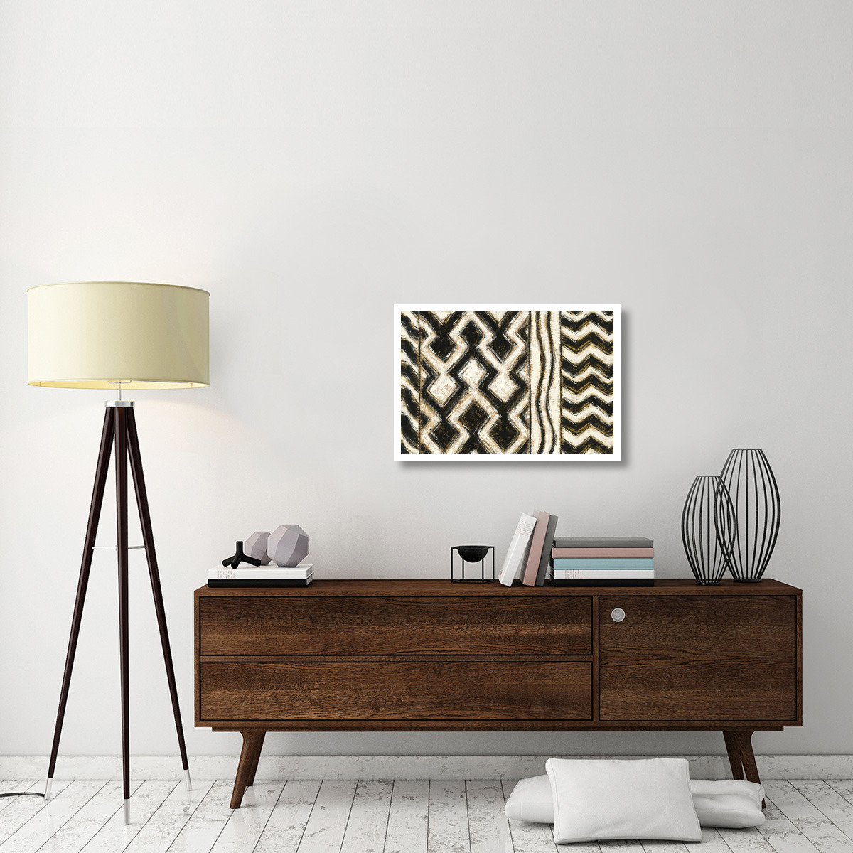 Black and Gold Geometric VII Crop -Paper Art-32&quotx22"