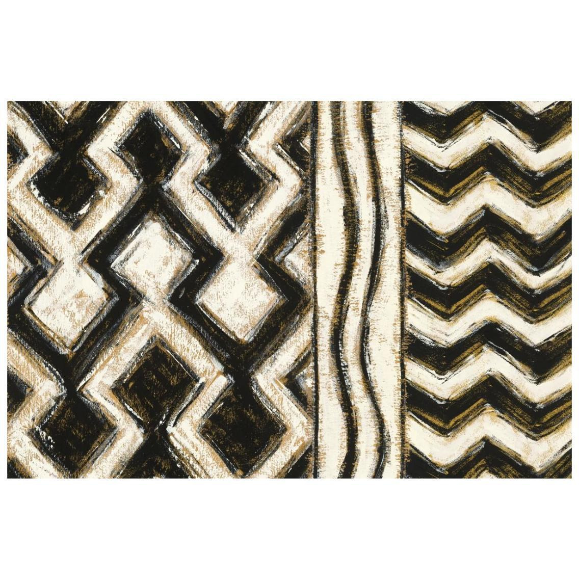 Black and Gold Geometric VIII -Paper Art-26&quotx18"