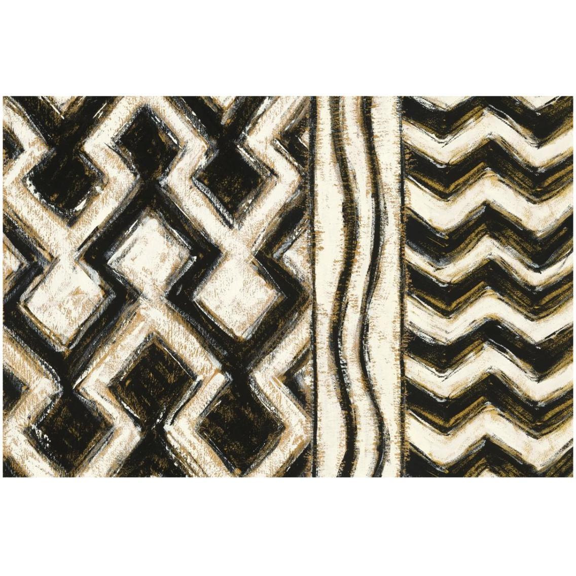 Black and Gold Geometric VIII -Paper Art-32&quotx22"