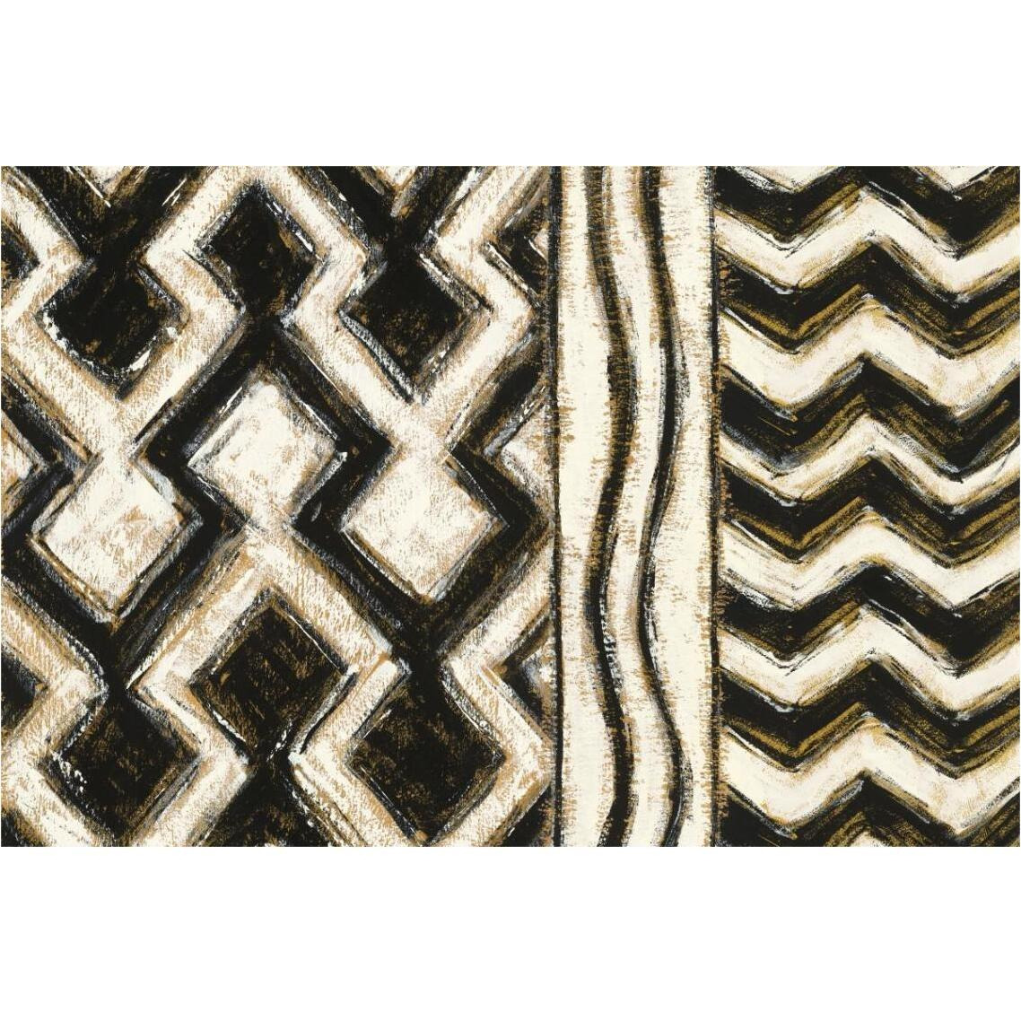 Black and Gold Geometric VIII -Paper Art-38&quotx26"