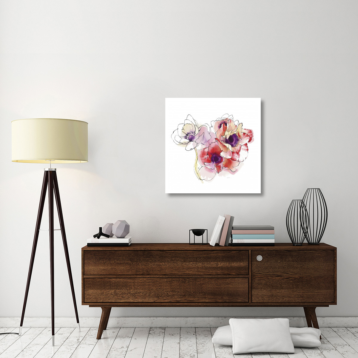 Mistral Trio I White Square -Paper Art-32&quotx32"