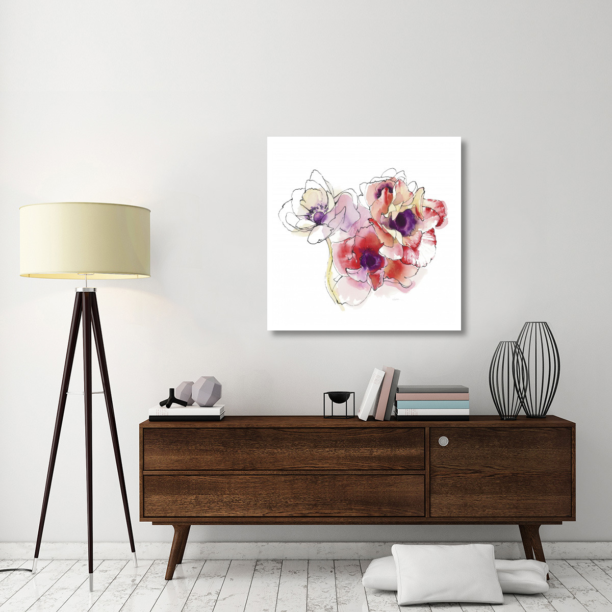 Mistral Trio I White Square -Paper Art-38&quotx38"