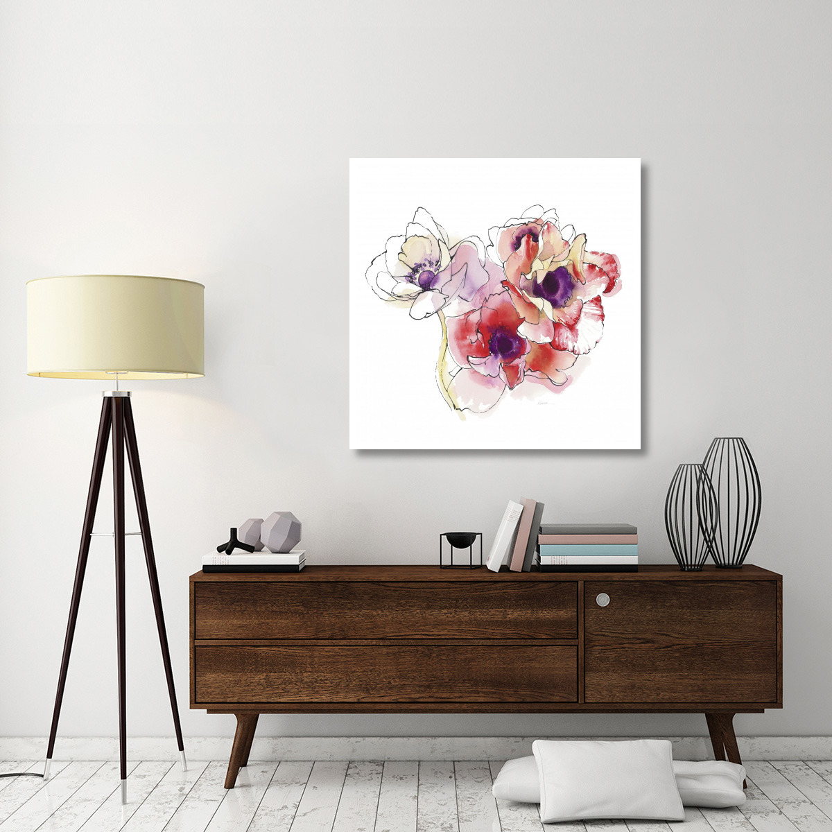 Mistral Trio I White Square -Paper Art-42&quotx42"