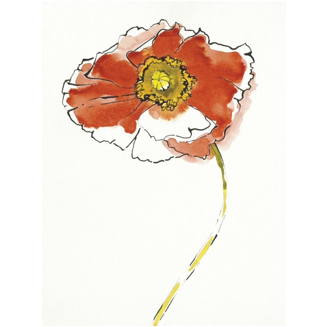 Red Icelands I on White -Paper Art-26&quotx34"