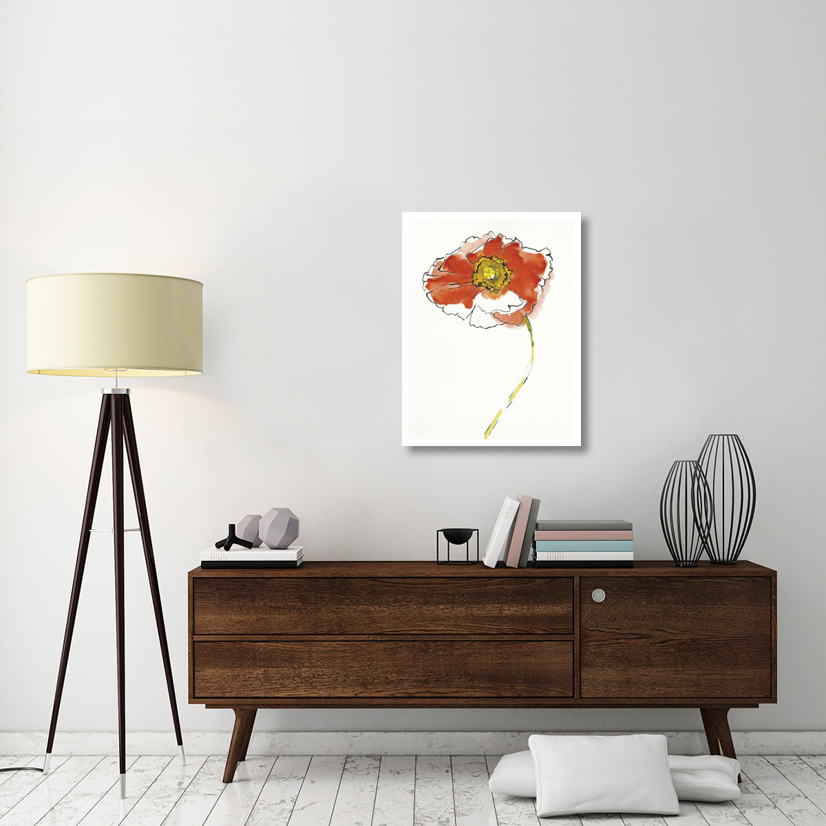 Red Icelands I on White -Paper Art-26&quotx34"