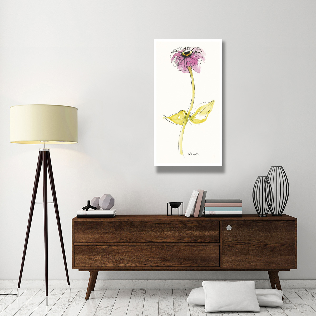 Zinnia I -Paper Art-26&quotx50"