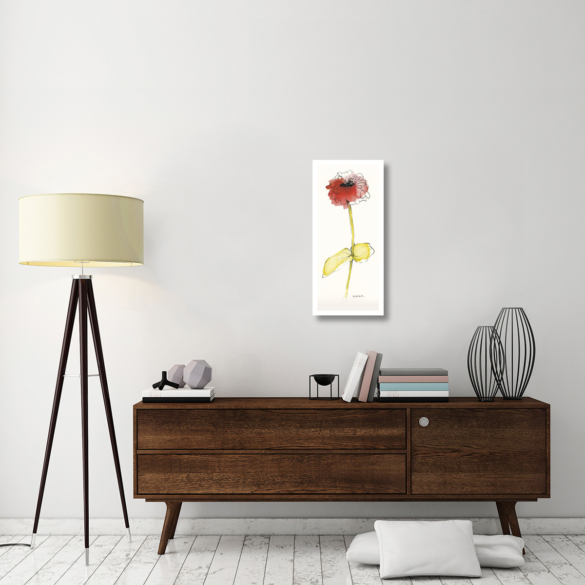 Zinnia IV -Paper Art-14.6&quotx32"