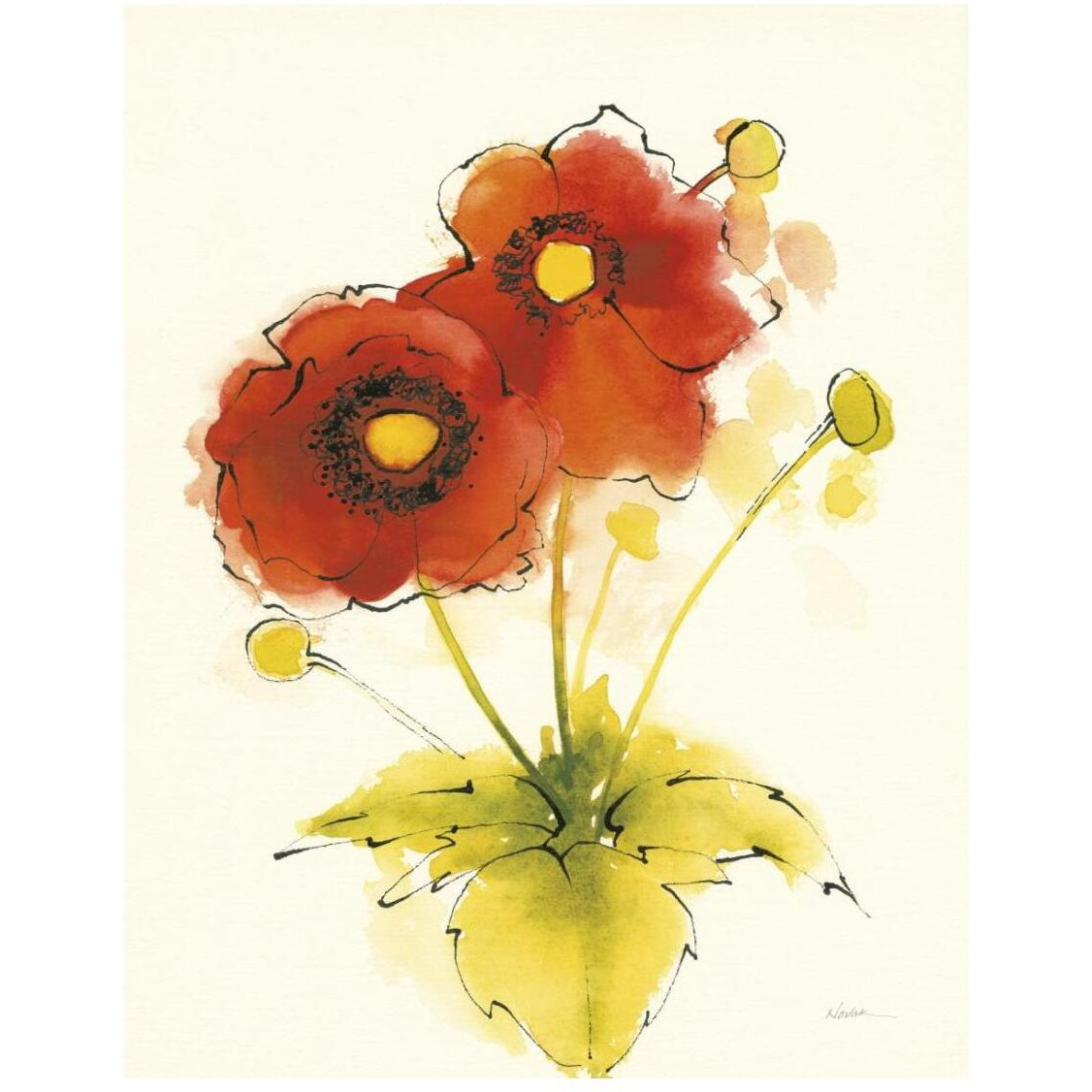 Flores Rojas I -Paper Art-22&quotx26"