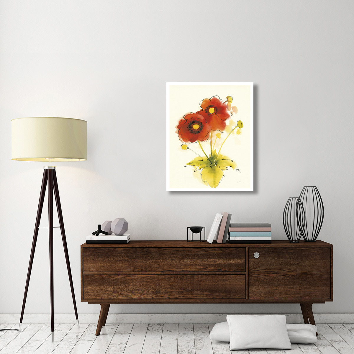 Flores Rojas I -Paper Art-30&quotx37"