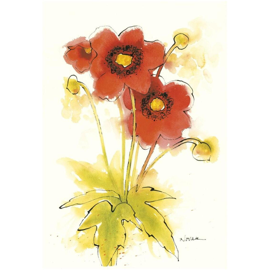 Flores Rojas II -Paper Art-22&quotx32"