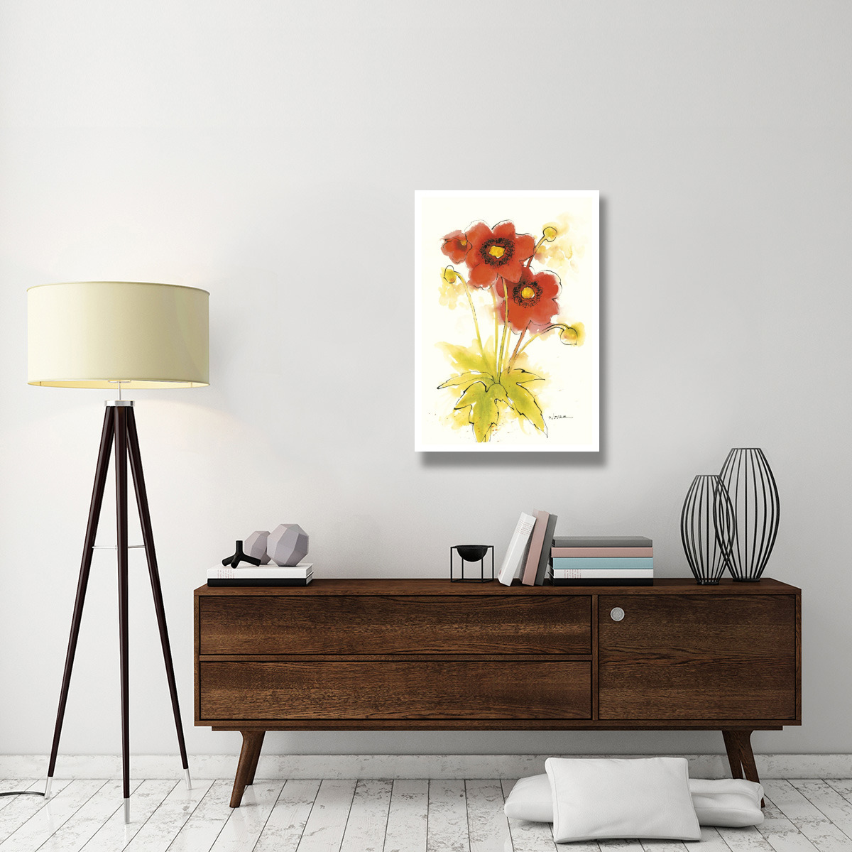 Flores Rojas II -Paper Art-26&quotx38"