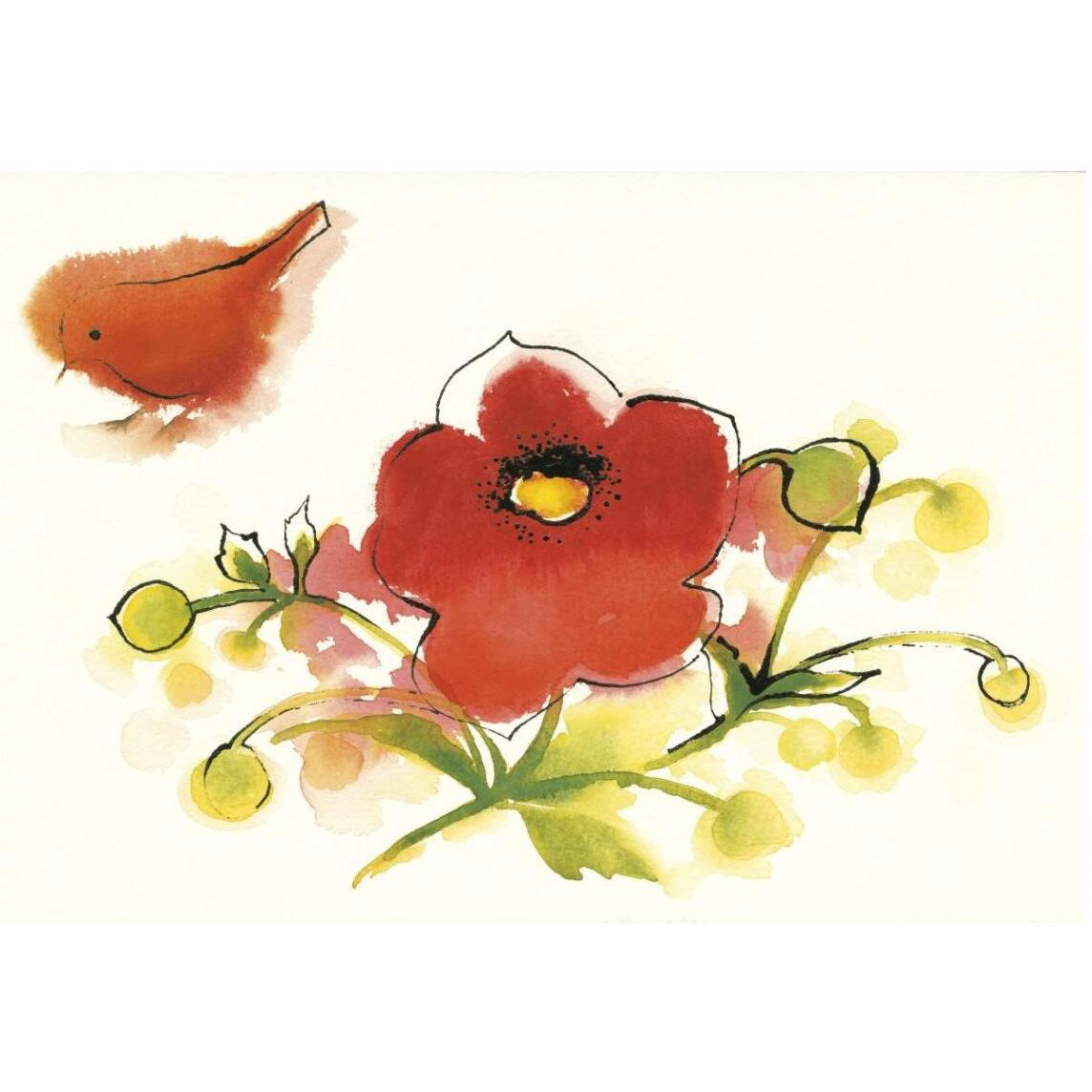 Flores Rojas III -Paper Art-20&quotx14"