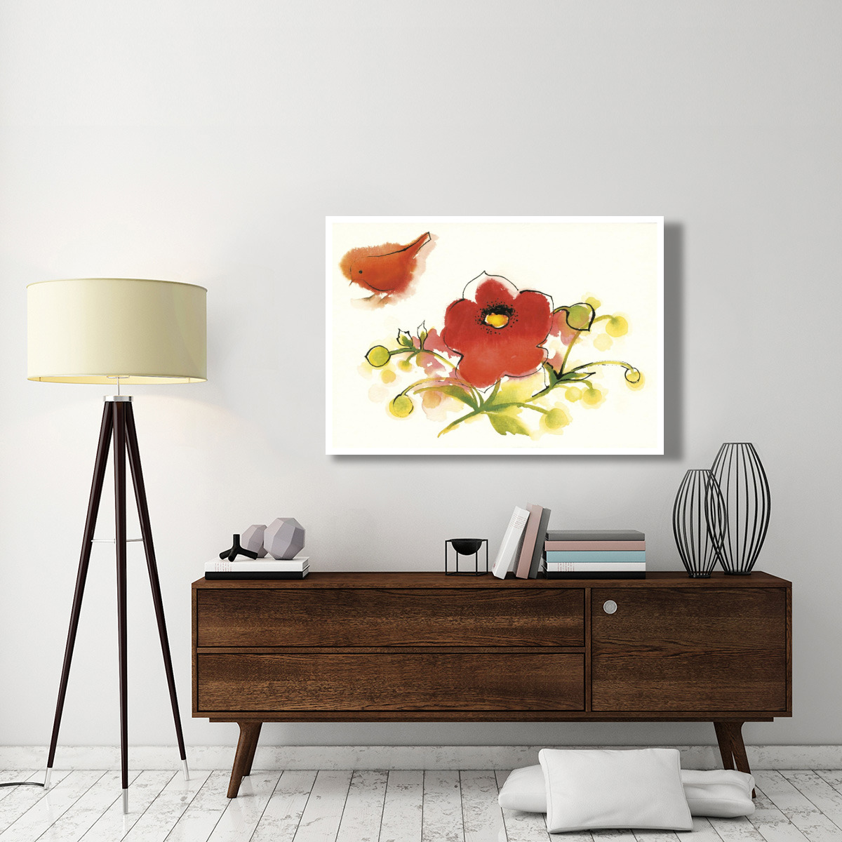 Flores Rojas III -Paper Art-50&quotx34"