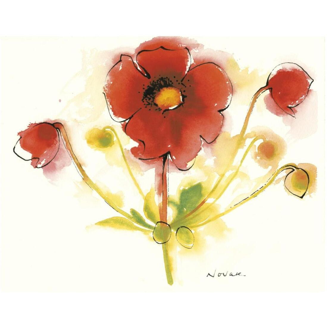 Flores Rojas IV -Paper Art-22&quotx18"