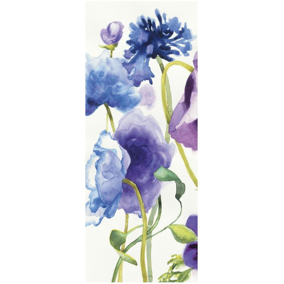 Blue and Purple Mixed Garden I Panel I -Paper Art-14&quotx32"