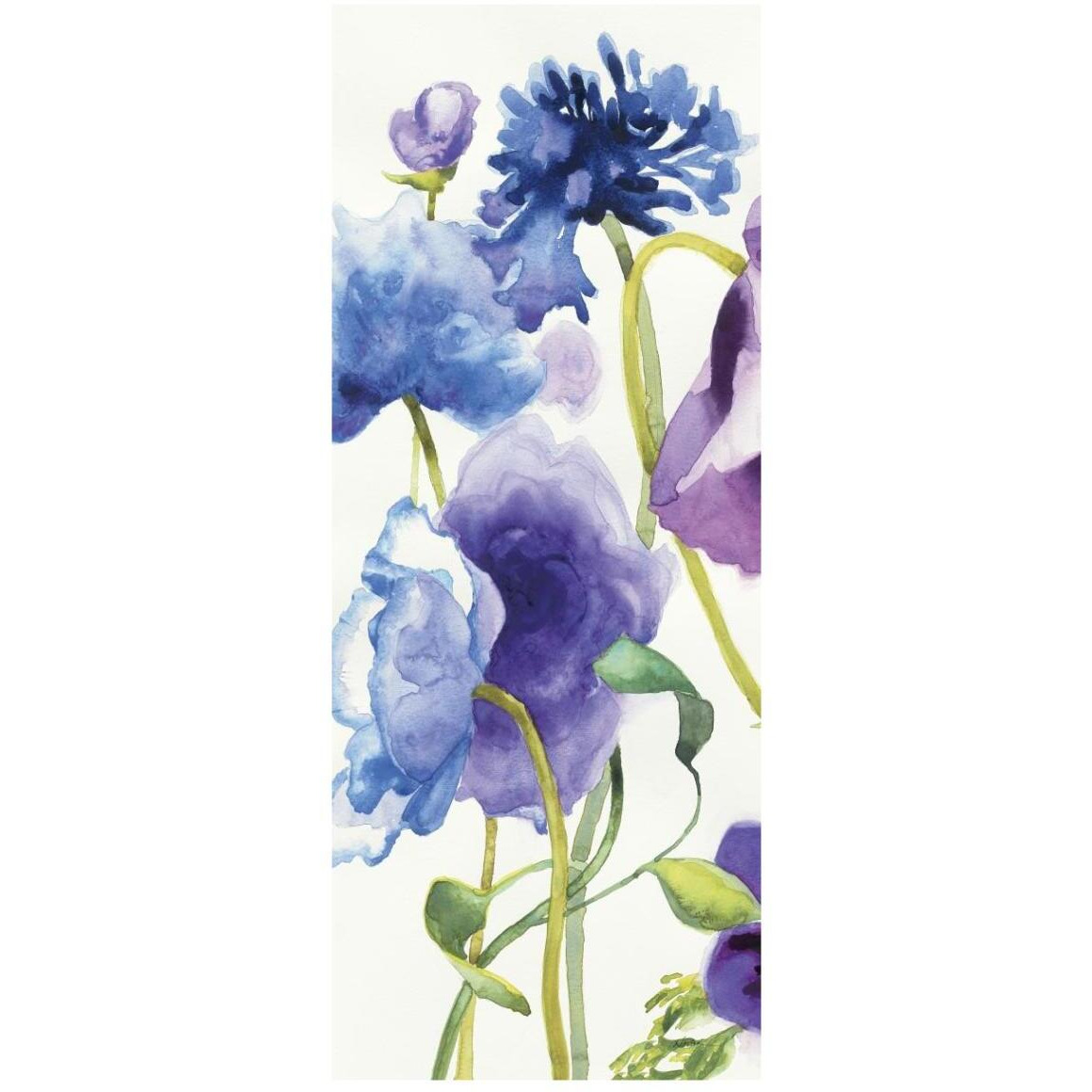 Blue and Purple Mixed Garden I Panel I -Paper Art-18&quotx42"