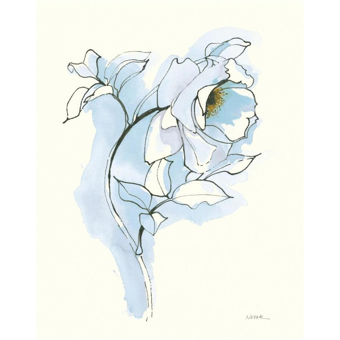 Carols Roses III Blue -Paper Art-24&quotx30"