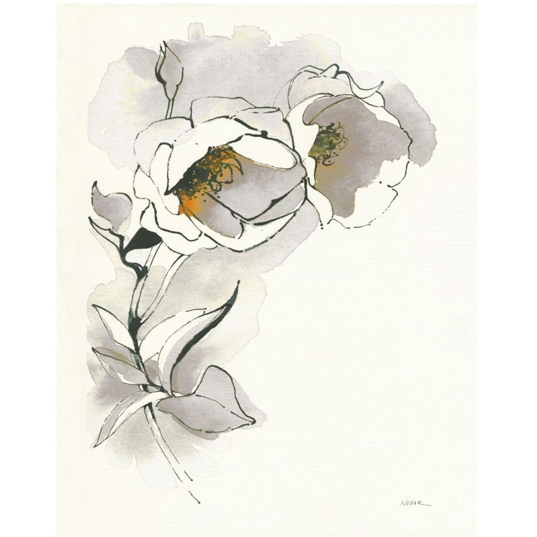 Carols Roses II Taupe -Paper Art-18&quotx22"