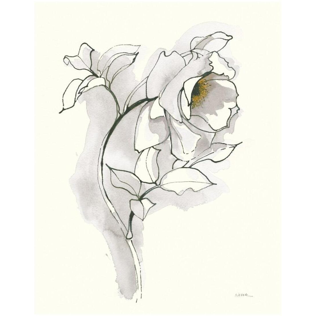Carols Roses III Soft Gray -Paper Art-18&quotx22"